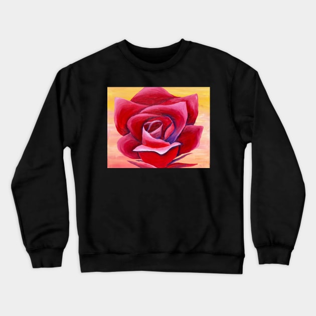 Pink Rose Crewneck Sweatshirt by Calenna99